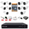 324 Kit 10 Câmeras de Segurança Full Color 1080p + DVR 16 Canais + HD 500GB + Cabo 100m + Caixinhas Fullsec