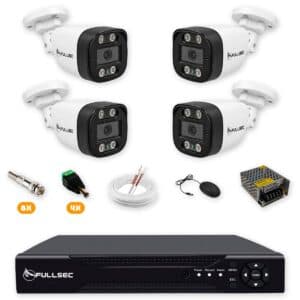 Kit 4 Câmeras de Segurança HD 720p + DVR 4 Canais sem HD + Cabo 50m Fullsec