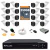 472 Kit 16 Câmeras de Segurança HD 720p + DVR 16 Canais + HD 250GB + Cabo 100m Fullsec